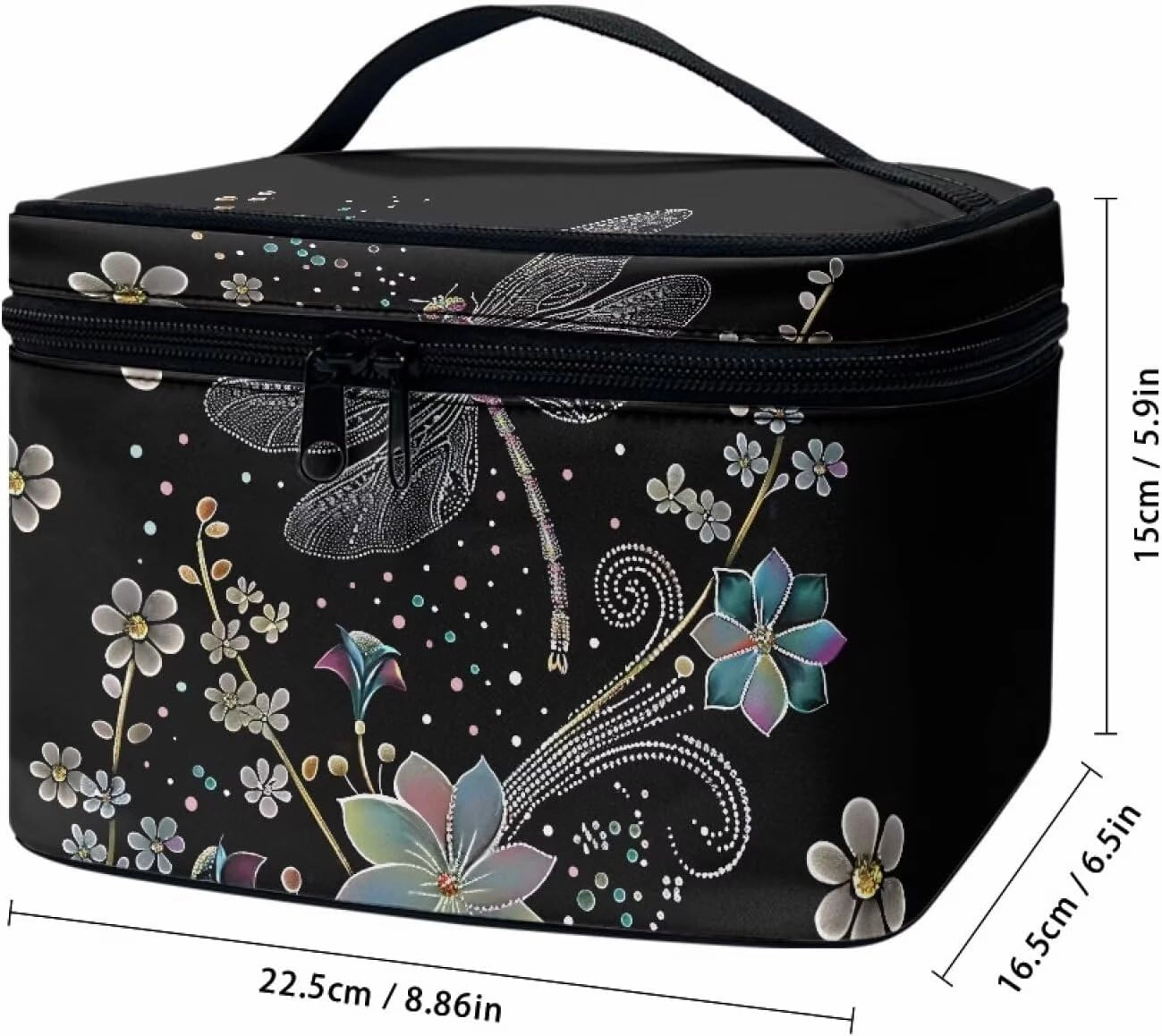 Dragonfly Travel Cosmetic Bags for Women Portable Toiletry Organizer Bag Makeup Bag Coin Purse Lipstick Cosmetic Accessories Organizer Large Travel Kit Storage Pouch