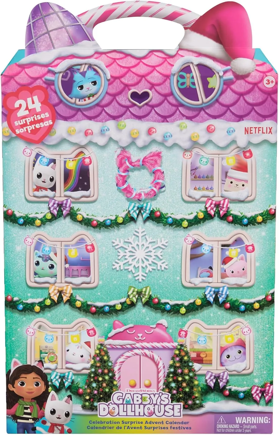 DreamWorks Gabby’s Dollhouse Advent Calendar, 24 Surprise Toys with Figures, Stickers & Dollhouse Accessories, Kids Toys for Girls & Boys Ages 3 