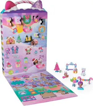 DreamWorks Gabby’s Dollhouse Advent Calendar, 24 Surprise Toys with Figures, Stickers & Dollhouse Accessories, Kids Toys for Girls & Boys Ages 3 