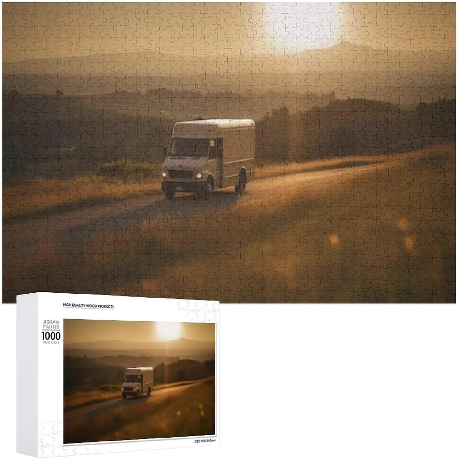 Driving Off Road Adventure Through Forest and Meadow Jigsaw Puzzles for Adults 1000 Pieces Home Decor Birthday Party Gift Toy for Kids Boys Girls Seniors Gift for Women Men 29.5x19.7 Inch