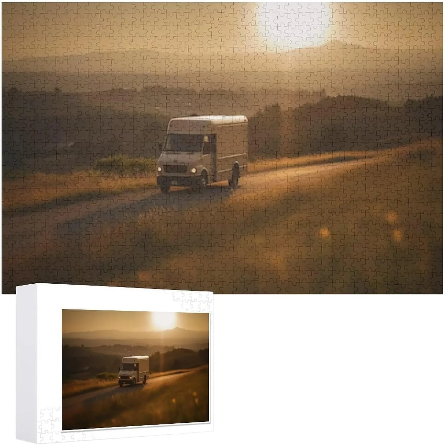 Driving Off Road Adventure Through Forest and Meadow Jigsaw Puzzles for Adults 1000 Pieces Home Decor Birthday Party Gift Toy for Kids Boys Girls Seniors Gift for Women Men 29.5x19.7 Inch