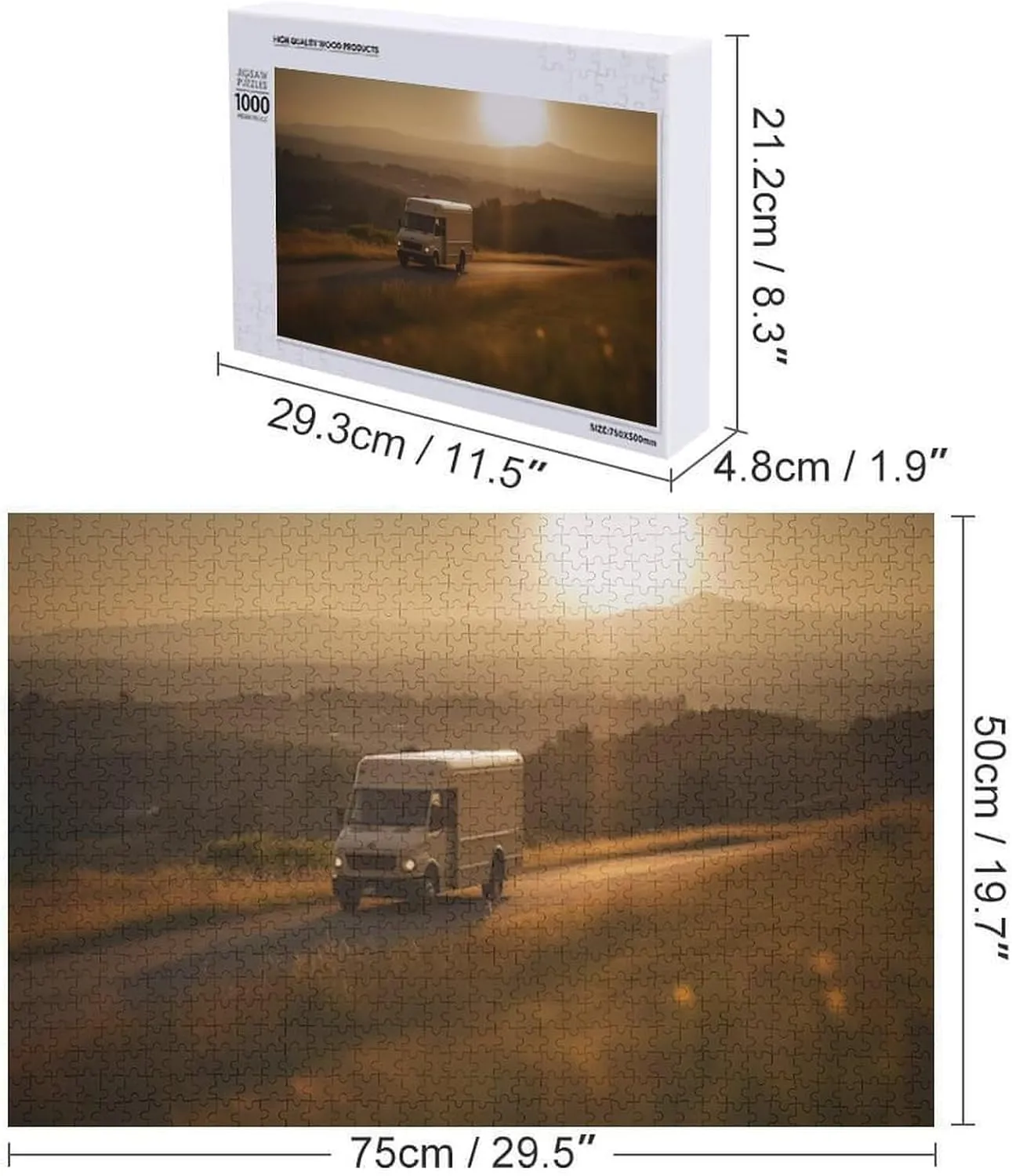 Driving Off Road Adventure Through Forest and Meadow Jigsaw Puzzles for Adults 1000 Pieces Home Decor Birthday Party Gift Toy for Kids Boys Girls Seniors Gift for Women Men 29.5x19.7 Inch