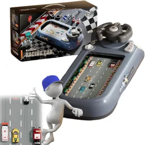 Driving Simulator for Kids, Simulation Steering Car Racing Adventure Toy with Steering Wheel, Steering Wheel Toy with Music and Vehicle Sound Effects, Driving Games for Boys 3＋Years Old (Black)
