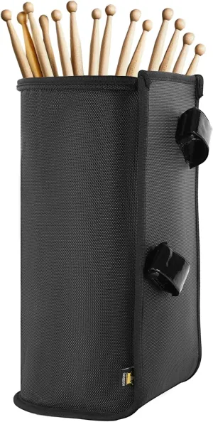 Drum Sticks Holder Bag for Drumsticks and Mallets Holds Up to 10 Pairs, Anti-falling Drumsticks Holder Bag with No-Slip Two Straps, Large Capacity Drum Stick Holder (Black)
