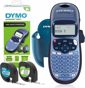 Dymo LetraTag LT-100H Label Maker Starter Kit | Handheld Label Maker Machine | with Paper & Clear Plastic Label Tape | Ideal for Office or Home