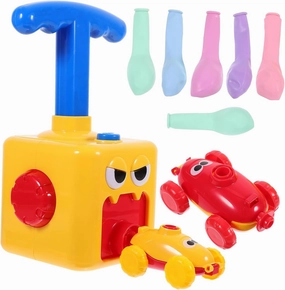Early Learning Inertia Car Creative Balloon Powered Auto for Energy Saving No Batteries Needed Present for Boys and Yellow