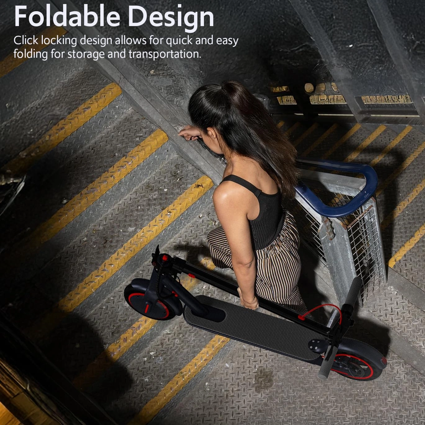 Electric Scooter Adults, 350/500/600W Motor Foldable Design with Dual Brakes, Smart App Control