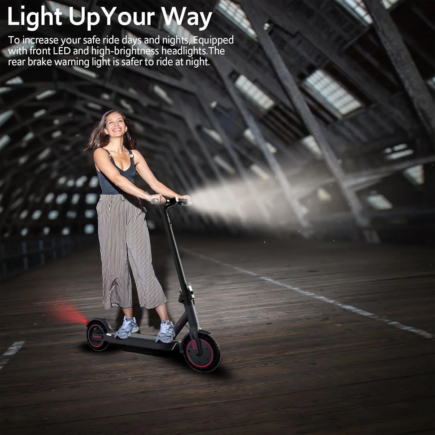 Electric Scooter Adults, 350/500/600W Motor Foldable Design with Dual Brakes, Smart App Control