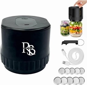 Electric vacuum sealer for mason jar,Vacuum Sealer machine for canning Jars with Wide and Regular Mouth,Cordless Handheld Vacuum Sealer kit for Food Storage.An ideal present for mom and wife