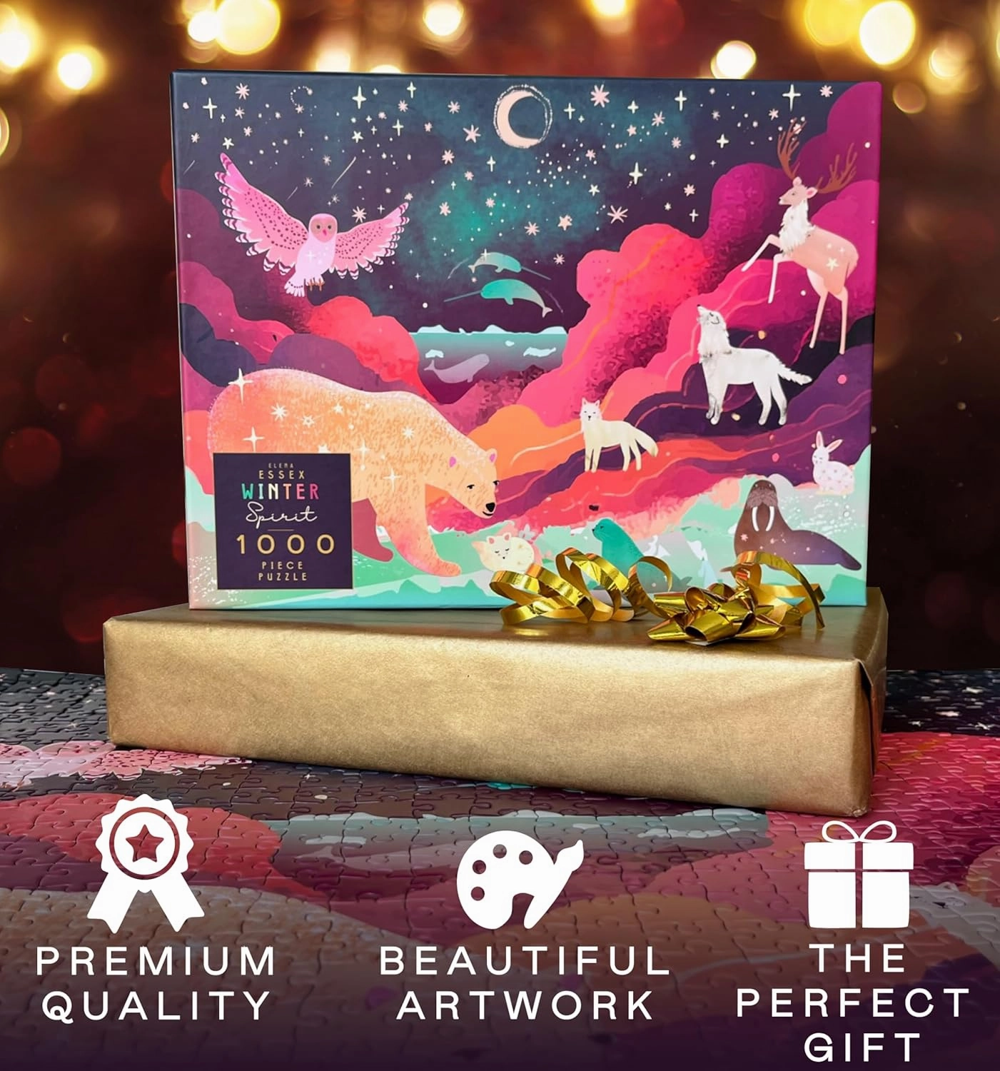 Elena Essex Puzzles for Adults 1000 Pieces - Mother Earth, Rainbow Kingdom, Roar Power (Winter Spirit)