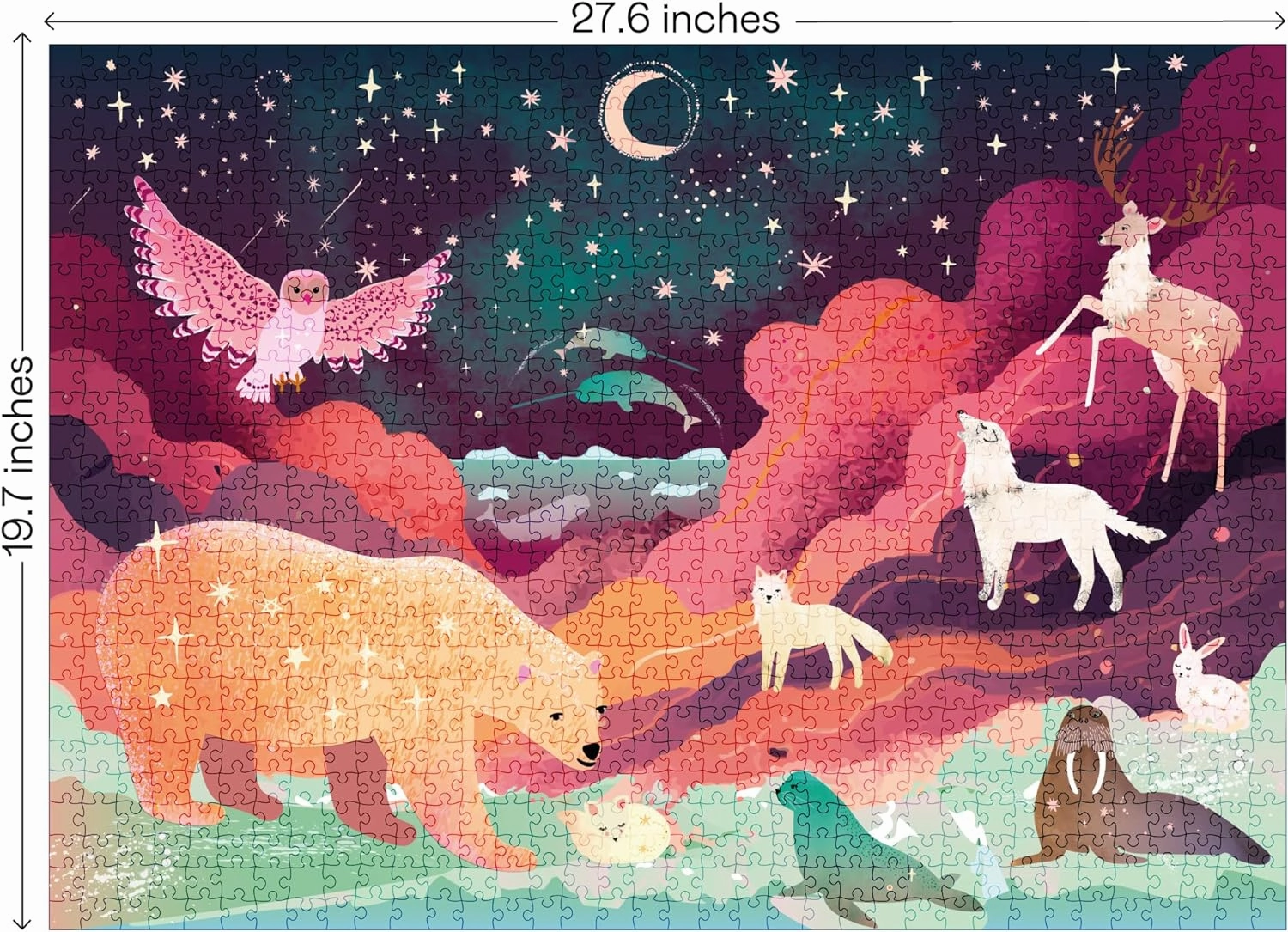 Elena Essex Puzzles for Adults 1000 Pieces - Mother Earth, Rainbow Kingdom, Roar Power (Winter Spirit)