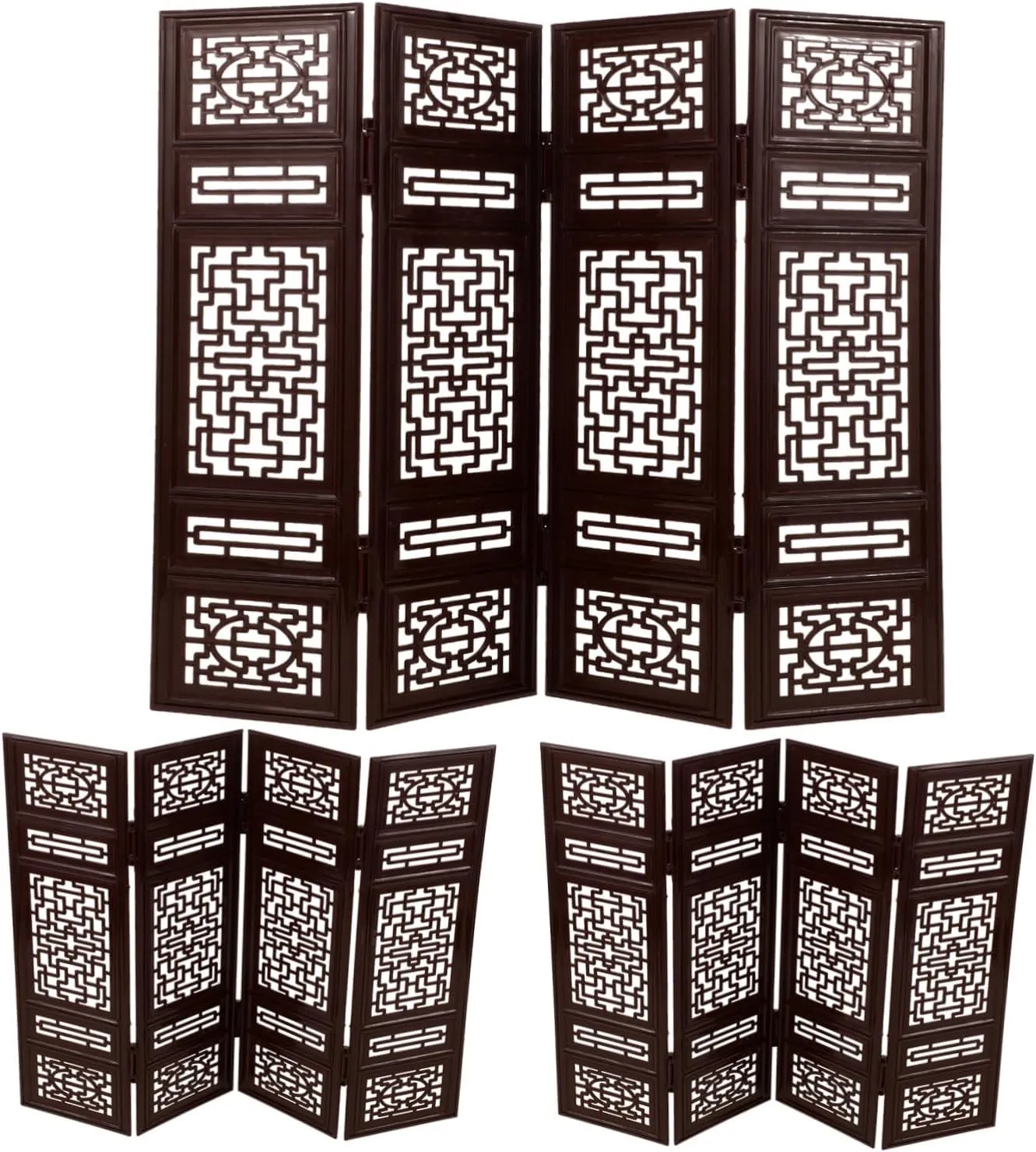 ERINGOGO Dollhouse Screen Pcs Chinese Style Folding Panel Miniature Room Divider Screen Plastic Accessories for Boys and Girls Playroom