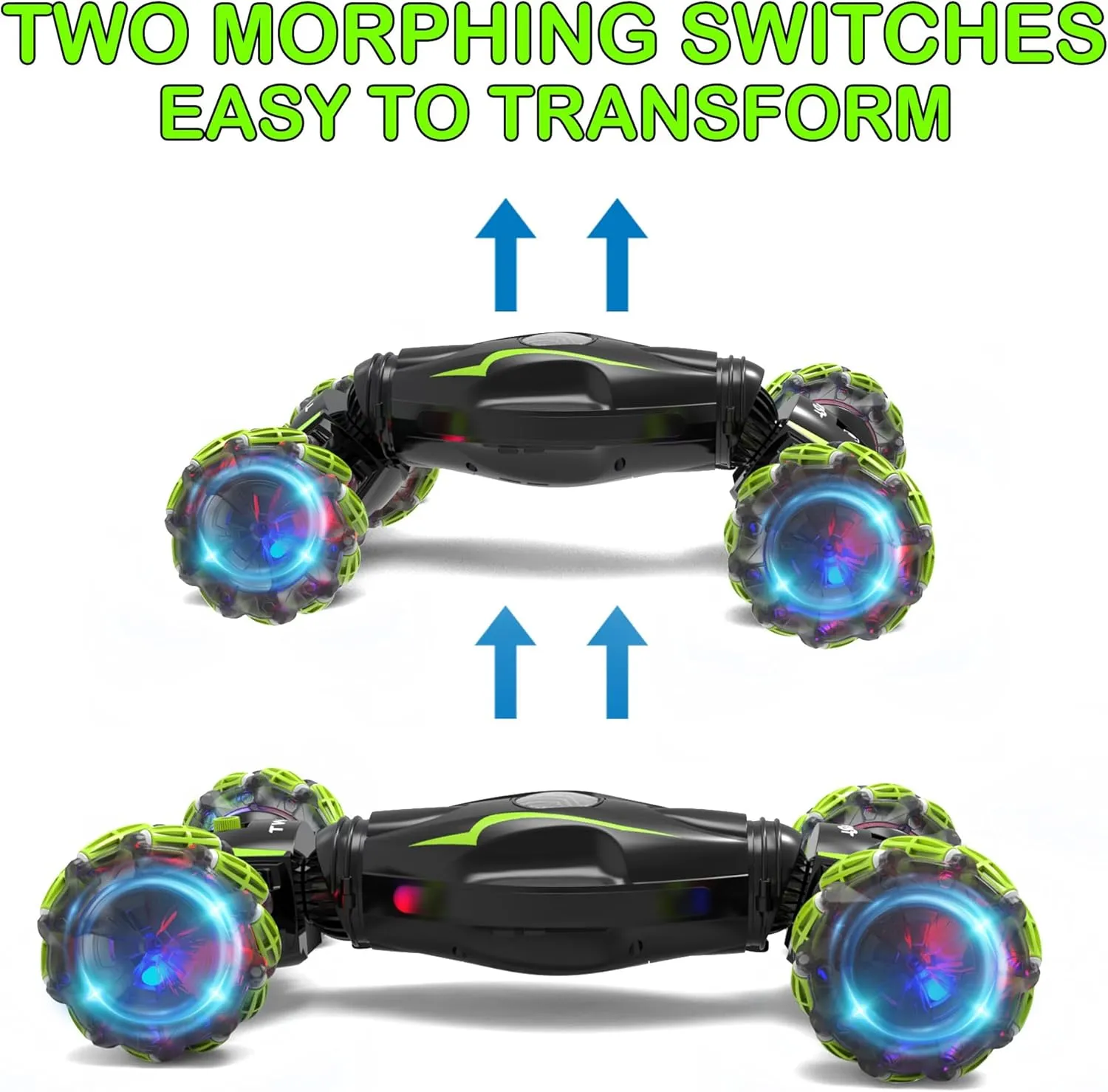 Eulogia Gesture Sensing RC Stunt Car,2.4Ghz RC Car with Spray Effect, 360° Rotate Transform Off-Road Drift RC Cars with Lights Music, Suitable for Kids Over 5-12 Years Old