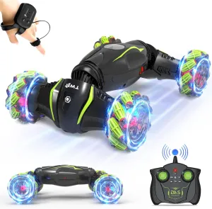 Eulogia Gesture Sensing RC Stunt Car,2.4Ghz RC Car with Spray Effect, 360° Rotate Transform Off-Road Drift RC Cars with Lights Music, Suitable for Kids Over 5-12 Years Old