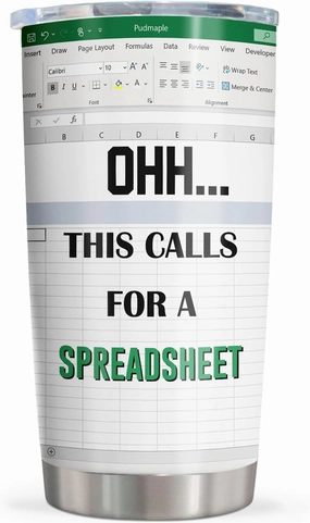 Excel Mug - Accountant Gifts for Women/Men, Funny Spreadsheet Mug, 20oz Tumbler