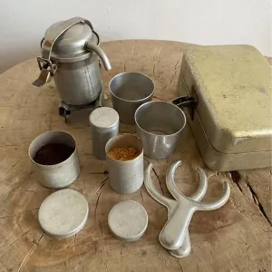 Extra Rare Collectors Camping Coffee Kit, Vintage Nostalgia Espresso & Pour over Coffee Maker Set, Portable Travel Outdoor Espresso Machine with Cups, Nostalgia Camping Coffee Pot for Coffee Lovers