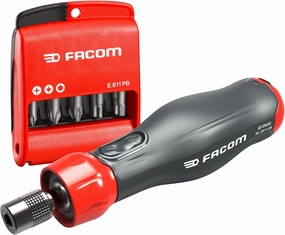 FACOM E-PROTWIST 4V Assisted Screwdriver with PH-PZ-6 Pans Torx Bits - Set of 12 Pieces - ATPA4V.J12APB