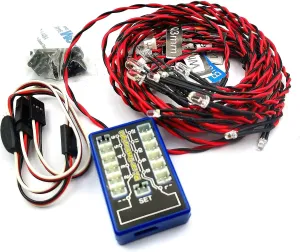 FainWan Rc Car Headlights Taillight Rc Truck Led Lights Flashing Light Lamp 12 LED 5 Operation Modes Compatible with 1/10 Rc Trucks, Crawler, Off-Road, Sport Racing