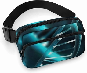 Fashionable Large-capacity Twill Science Gene Strand Printed Waist Bag, A Must-have Item for Hands-free Travel