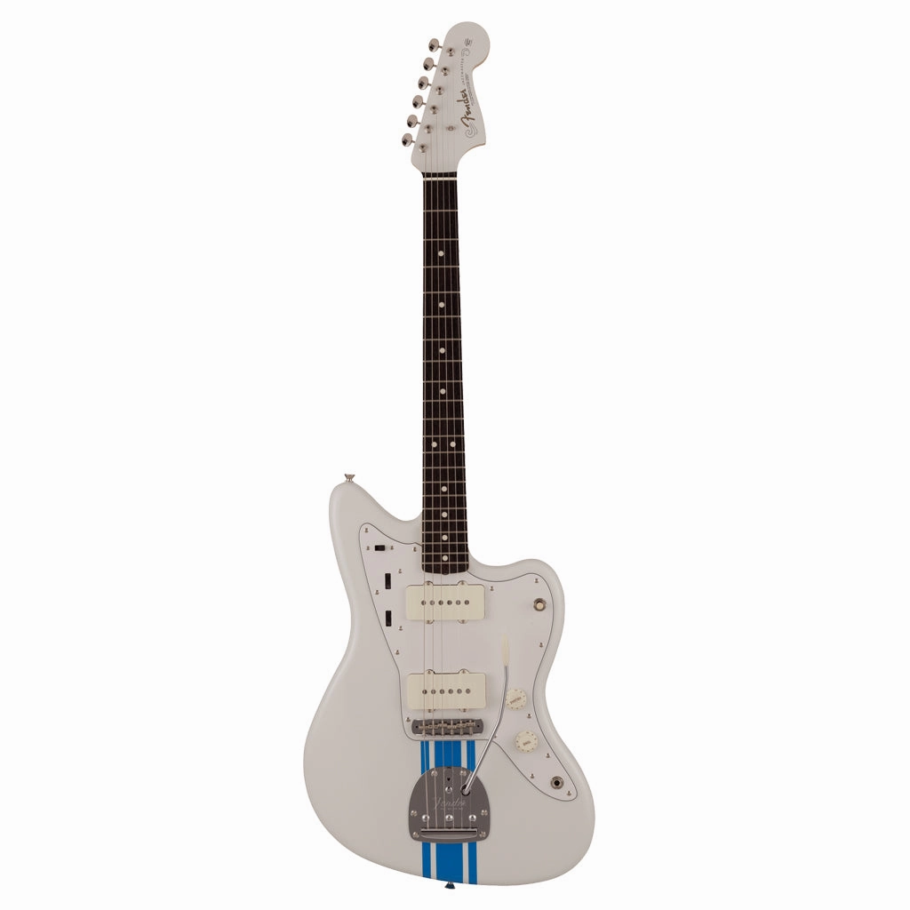 Fender 2023 Collection Made in Japan Traditional 60s Jazzmaster, Rosewood Fingerboard, Olympic White with Blue Competition Stripe