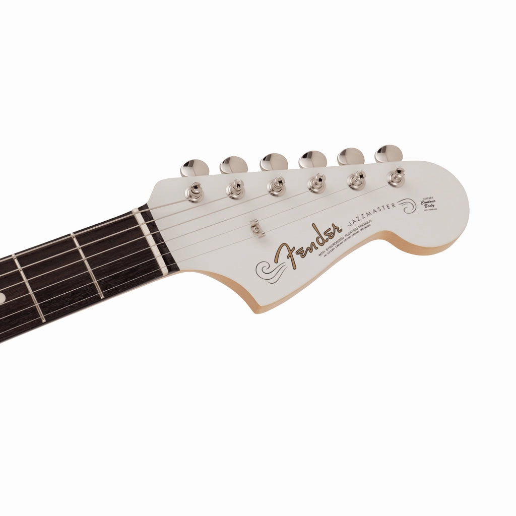 Fender 2023 Collection Made in Japan Traditional 60s Jazzmaster, Rosewood Fingerboard, Olympic White with Blue Competition Stripe