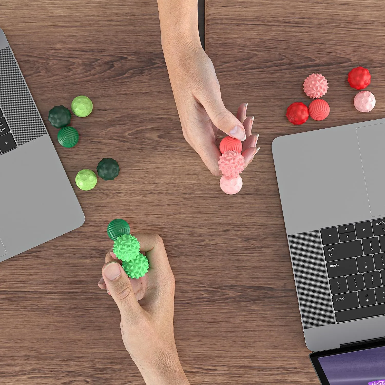 Fidget Magnets Balls Toys, 8Pcs Silicone Sensory Stress Relief Toys for Adults, Teens with Autism, ADHD, Anxiety, Quiet Executive Desk Magnet Ball for Office, Fun Fidget Toys Adults