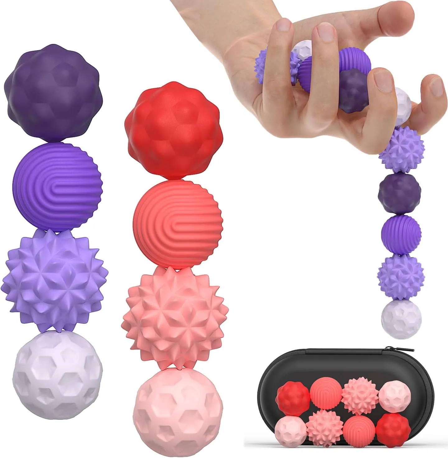 Fidget Magnets Balls Toys, 8Pcs Silicone Sensory Stress Relief Toys for Adults, Teens with Autism, ADHD, Anxiety, Quiet Executive Desk Magnet Ball for Office, Fun Fidget Toys Adults