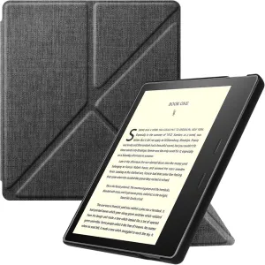 Fintie Origami Case for 7" Kindle Oasis (10th/9th Generation, 2019/2017 Release) - Slim Fit Stand Cover Support Hands Free Reading with Auto Wake Sleep, Denim Charcoal