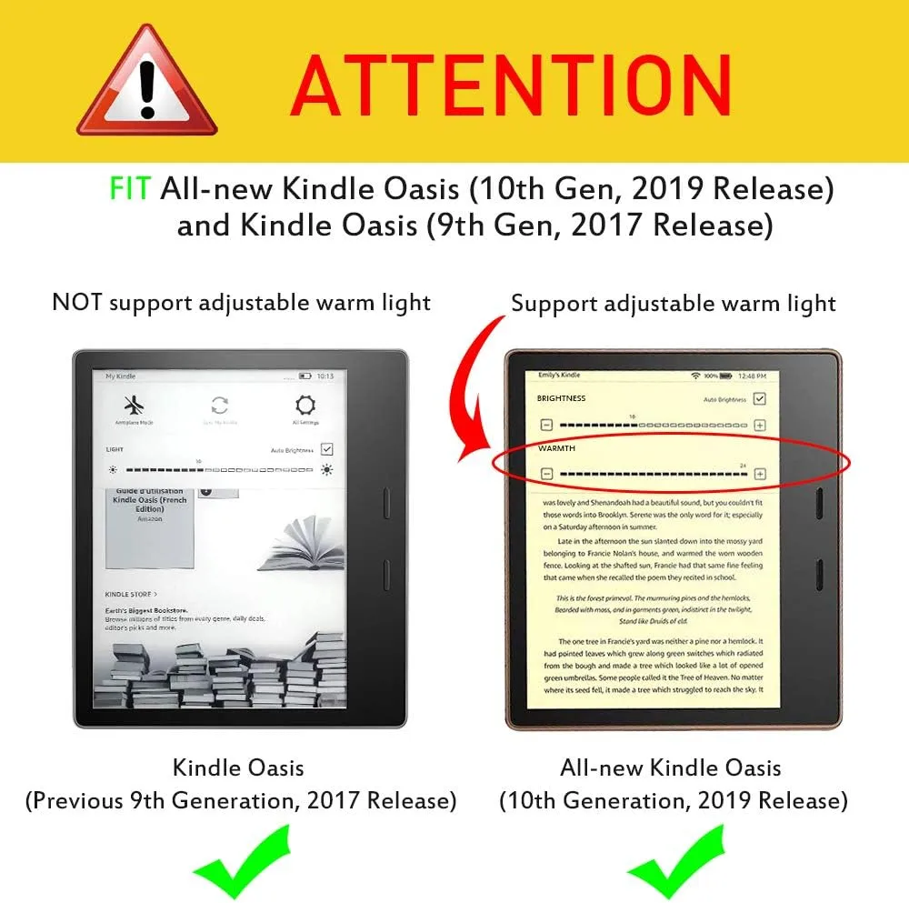 Fintie Origami Case for 7" Kindle Oasis (10th/9th Generation, 2019/2017 Release) - Slim Fit Stand Cover Support Hands Free Reading with Auto Wake Sleep, Denim Charcoal