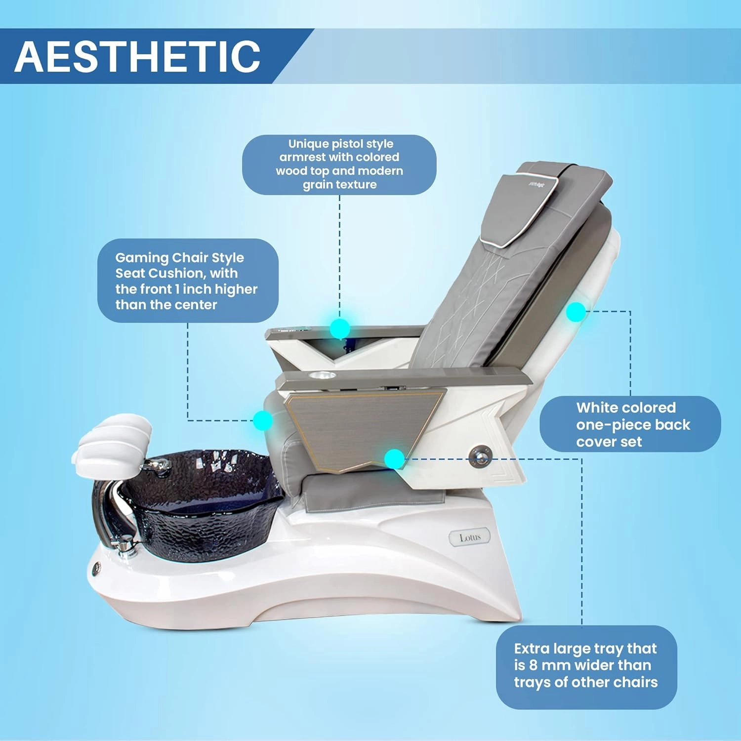 FIOR Shiatsulogic Pedicure Chair FX Black with Marble Trim Pedicure Tub w/Discharge Pump & Pipe-Less Magnetic Jet Pedicure Spa, White Cover Set