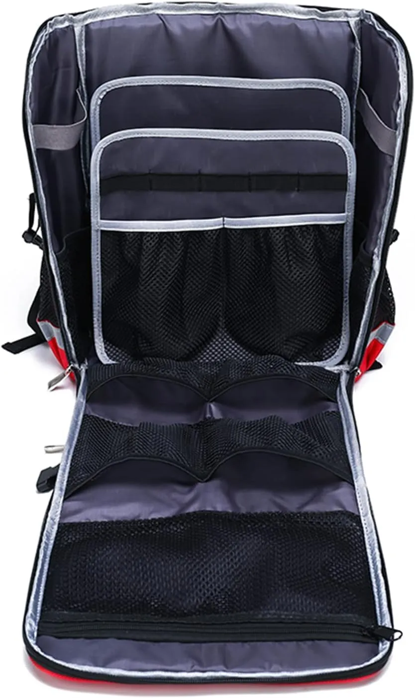 First Aid Backpack Emergency Empty First Responder Bag, Emergency Trauma Bag with Detachable Dividers for EMT(Orange)