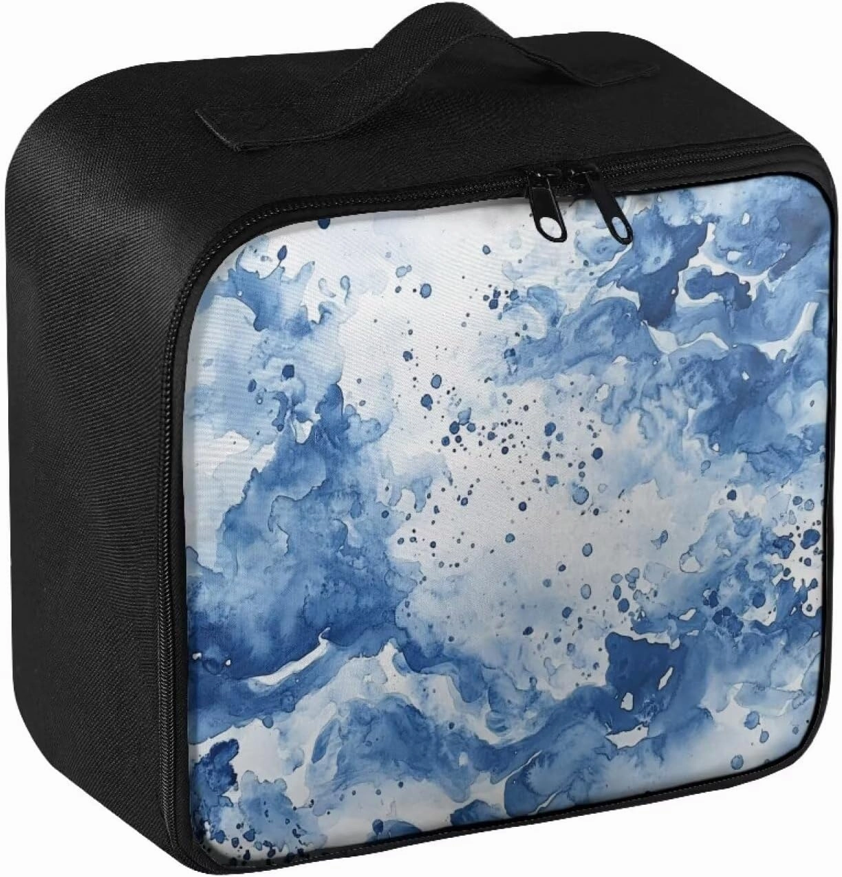First Aid Kit Bag Empty Medium Organizer Blue White Portable Medication Travel Carrying Case with Handle for Home Travel Camping Empty Medical Storage Bag Portable Pouch