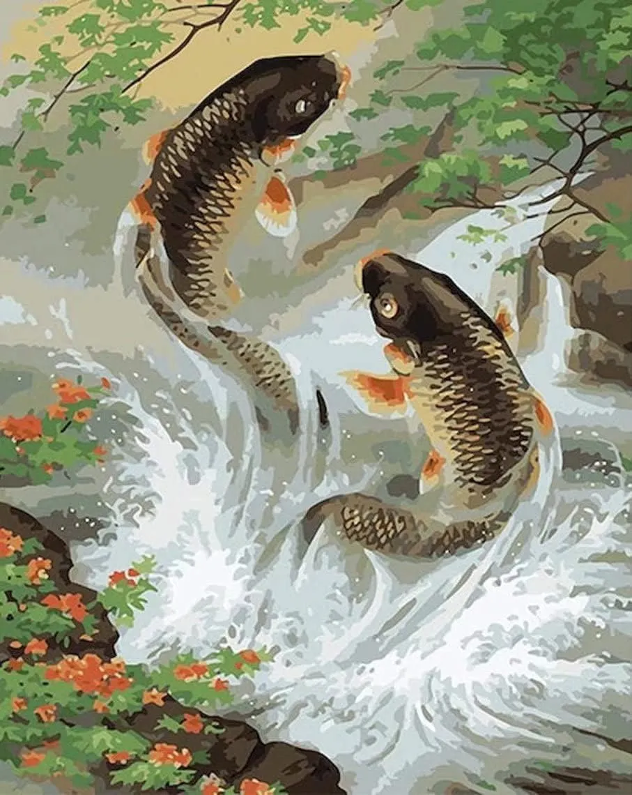 Fish Puzzle 500 Piece Jigsaw Puzzle for Adults King Carp Koi Fish Educational Toys Fun Game Gifts for Kids Photo Puzzle Shows with Vivid Color, Multicolor