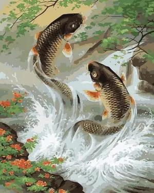 Fish Puzzle 500 Piece Jigsaw Puzzle for Adults King Carp Koi Fish Educational Toys Fun Game Gifts for Kids Photo Puzzle Shows with Vivid Color, Multicolor