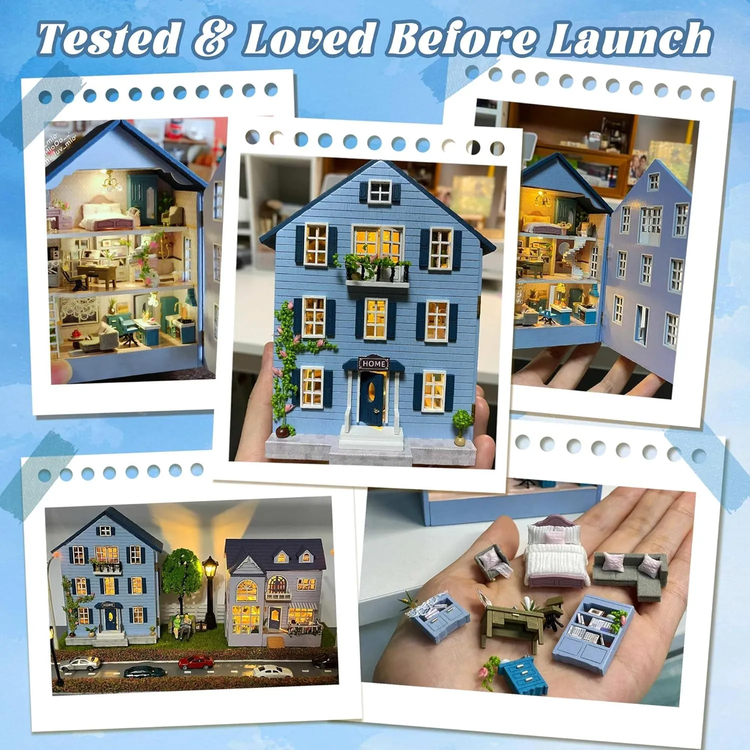 Flever Dollhouse Miniature DIY House Kit Creative Room with Furniture for Romantic Valentine's Gift (Molan House)