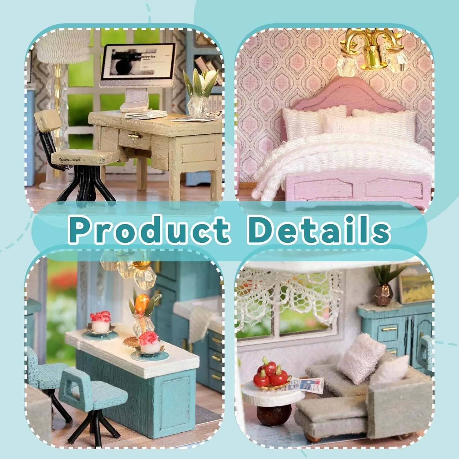 Flever Dollhouse Miniature DIY House Kit Creative Room with Furniture for Romantic Valentine's Gift (Molan House)