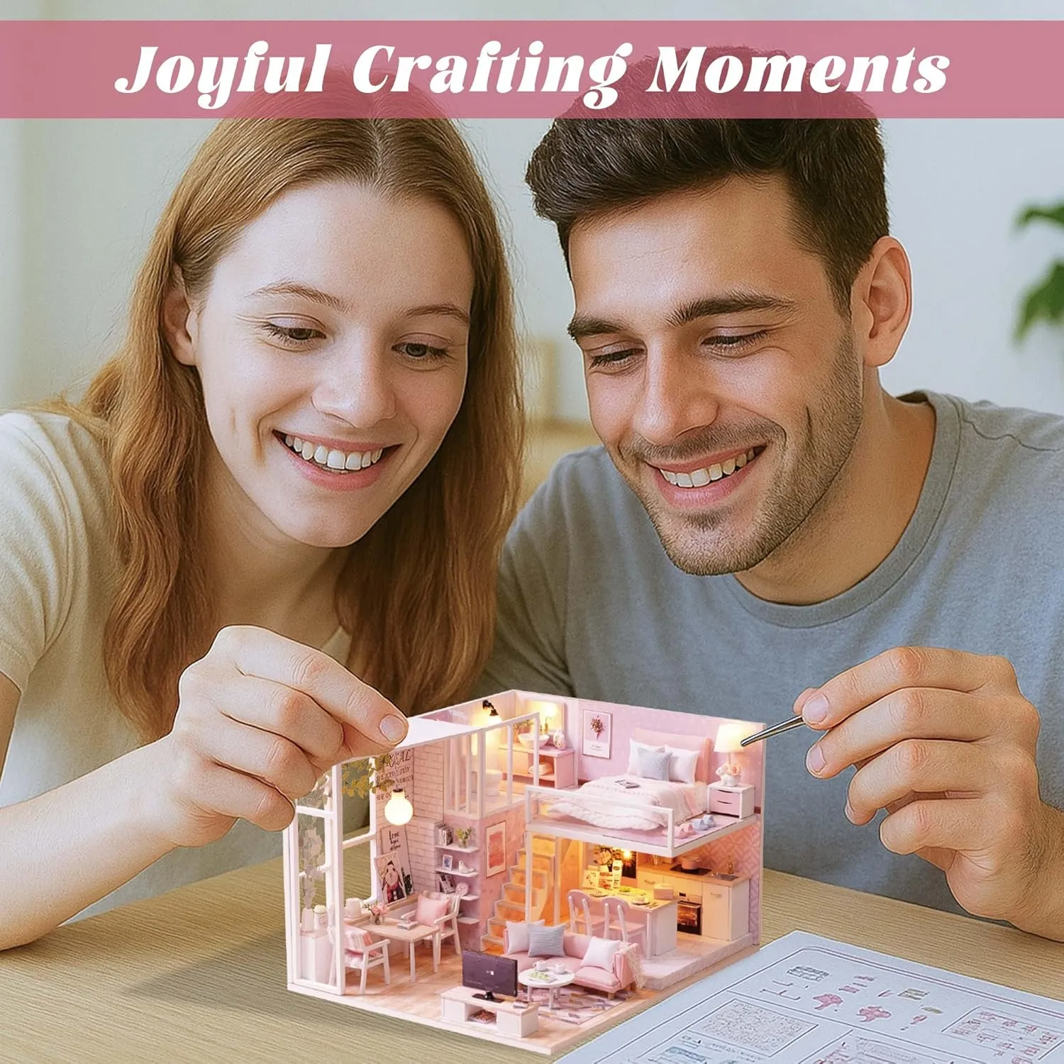 Flever Dollhouse Miniature DIY House Kit Creative Room with Loft Apartment Scene for Romantic Artwork Gift (Tranquil Life)