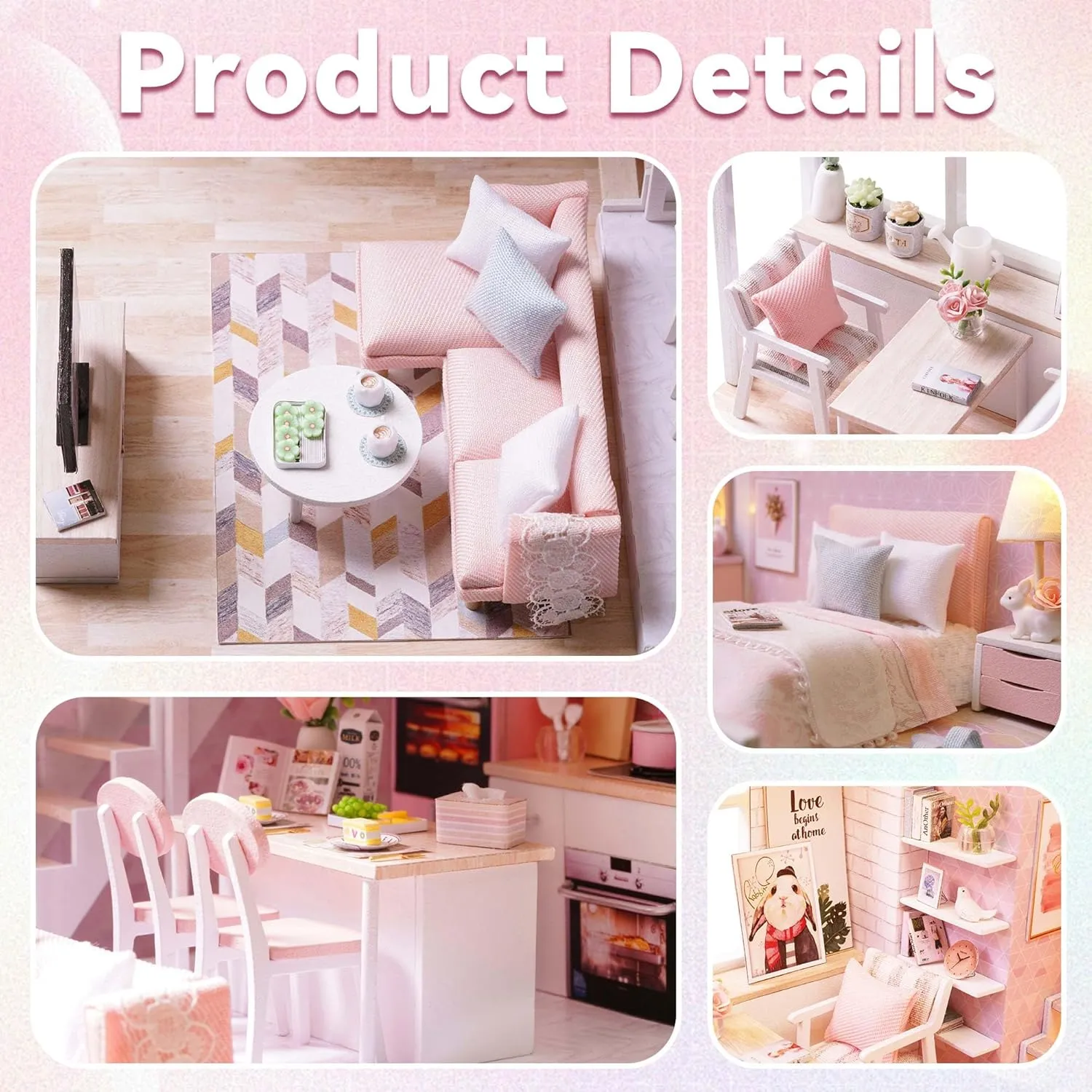 Flever Dollhouse Miniature DIY House Kit Creative Room with Loft Apartment Scene for Romantic Artwork Gift (Tranquil Life)
