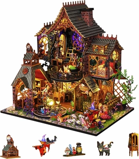 Flever Dollhouse Miniature DIY House Kit Creative Room with Furniture for Romantic Artwork Gift (Magic Forest)