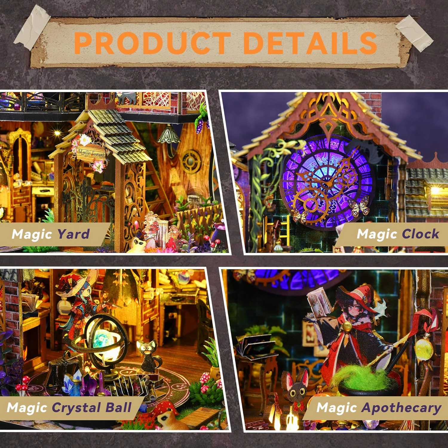 Flever Dollhouse Miniature DIY House Kit Creative Room with Furniture for Romantic Artwork Gift (Magic Forest)