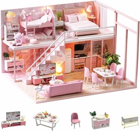 Flever Dollhouse Miniature DIY House Kit Creative Room with Furniture for Romantic Artwork Gift (Meeting Your Sweet)