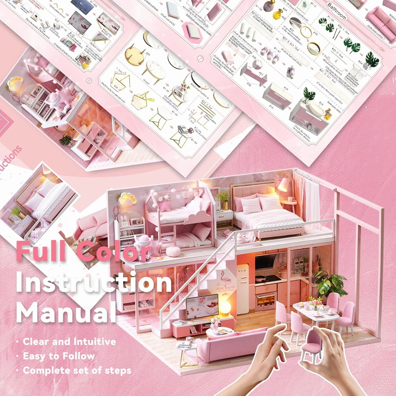 Flever Dollhouse Miniature DIY House Kit Creative Room with Furniture for Romantic Artwork Gift (Meeting Your Sweet)