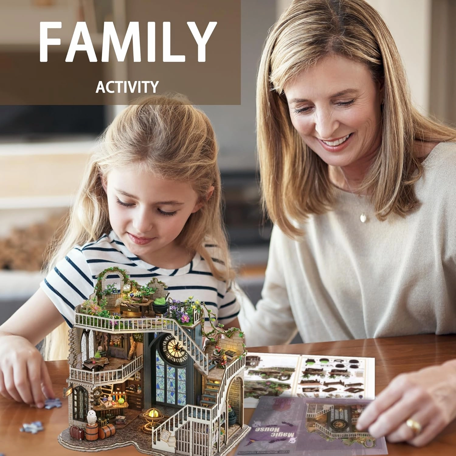 Flever Dollhouse Miniature DIY House Kit Creative Room with Furniture for Romantic Artwork Gift (William' s Magic House)
