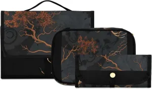 Foldable Hanging Travel Toiletry Organizer Set 3-Piece with Cosmetic Bag & Brush Holder - Deer (8)