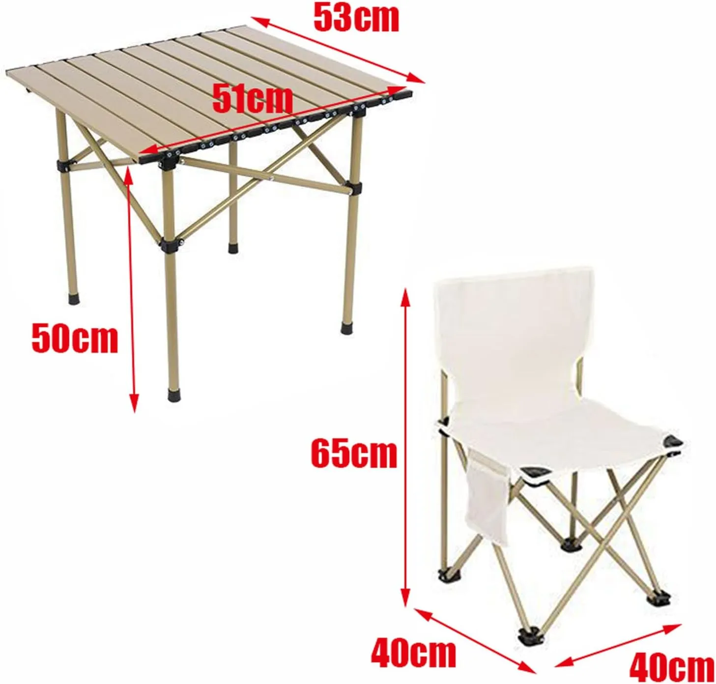 Folding Bea Picnic Tables Collapsible Backpack Lawn air Camping Folding air Set with Roll up Carbon Steel Table for More People Party, BBQ