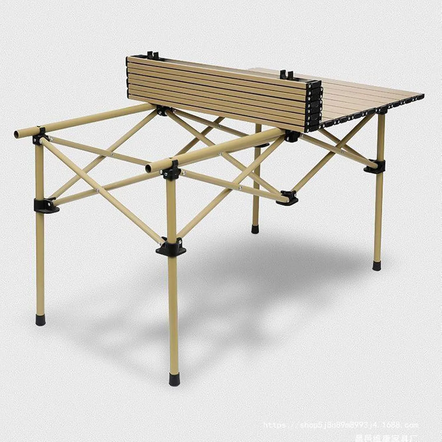Folding Bea Picnic Tables Collapsible Backpack Lawn air Camping Folding air Set with Roll up Carbon Steel Table for More People Party, BBQ