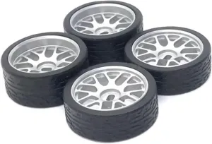 for Kyosho for Mini-z for Mini-d for Wltoys K989 K969 284131 284010 1/28 RC Remote Control Car Metal Wheel Hub for Racing Tire RC Car DIY Parts(Silver)