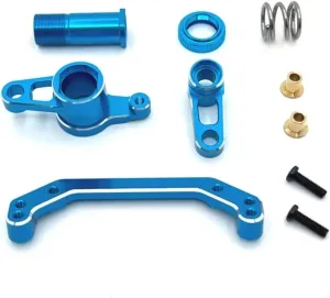 for Lc for Racing PTG-2 PTG-2R 1/10 Metal Steering Component Rc Model Crawler Car Truck for Buggy Upgrade Parts Accessories Replacement RC Car DIY Parts(Blue)