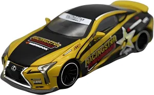 for Lexus LC500 1 64 Alloy Racing Car Model Yellow Classic Simulation Vehicle Souvenir Ornaments Non-Remote App Controlled Toys