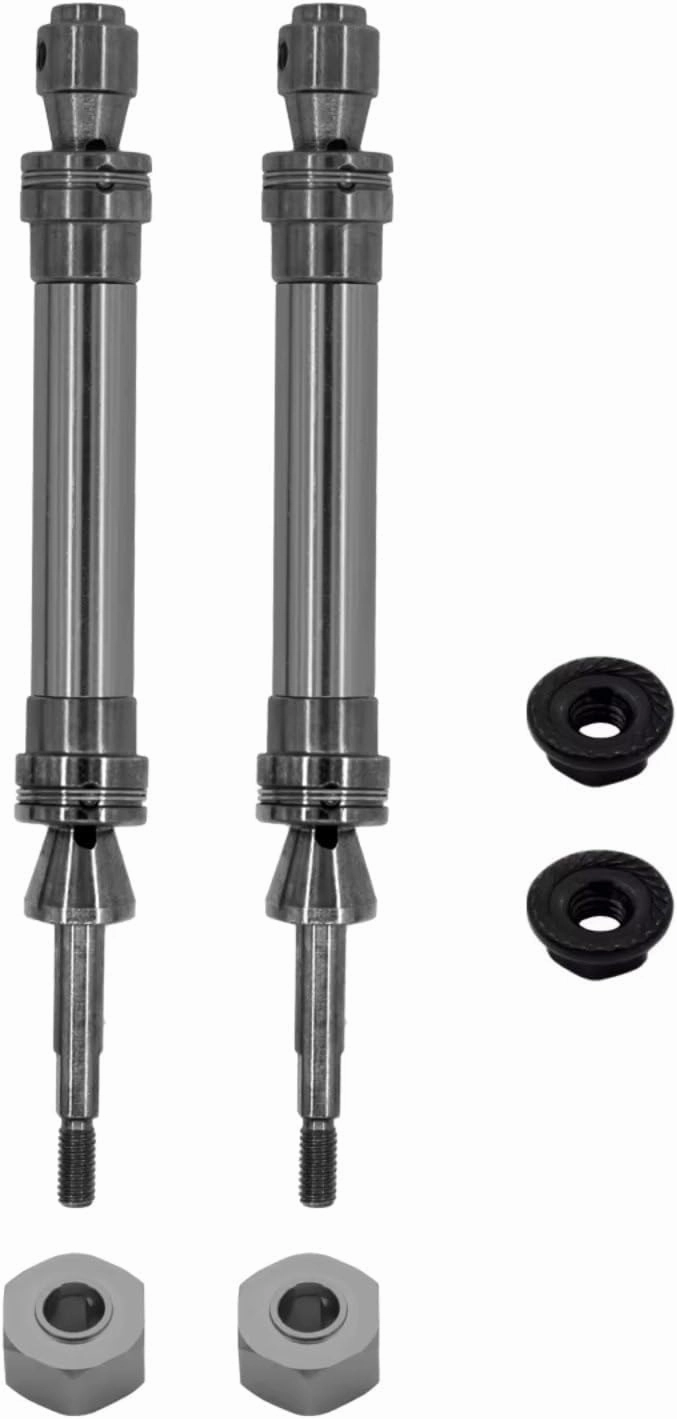 for Traxxas for Slash for Rustler for Stampede for Hoss for VXL 4X4 1/10 Metal Front and Rear Drive Shaft CVD RC Car Upgrade Parts RC Car DIY Parts(Gray,2pcs)
